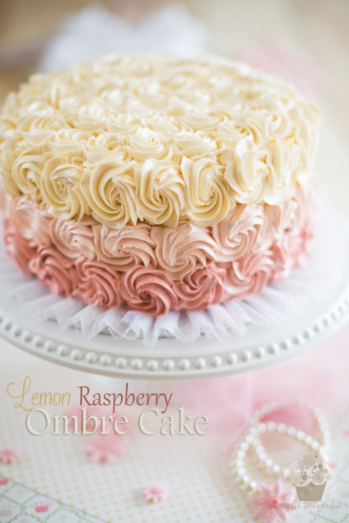 Lemon Raspberry Ombre Cake