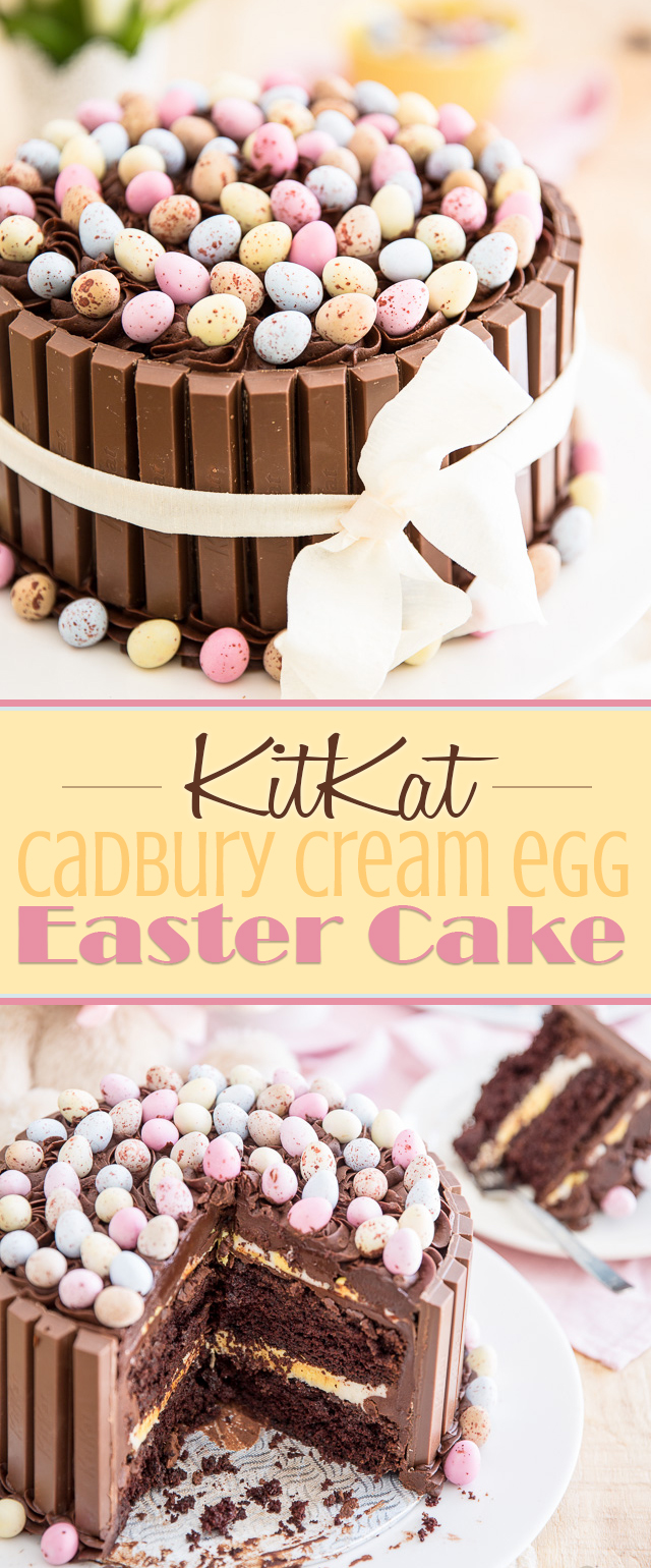 Easter KitKat Cake with Cadbury Cream Egg Filling | eviltwin.kitchen