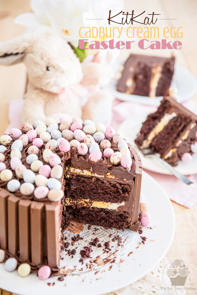 Easter KitKat Cake with Cadbury Cream Egg Filling | eviltwin.kitchen
