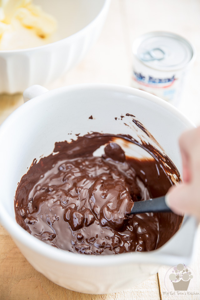 Melt the chocolate in the microwave - part of step by step instructions to make the most delicious Chocolate Fudge Frosting