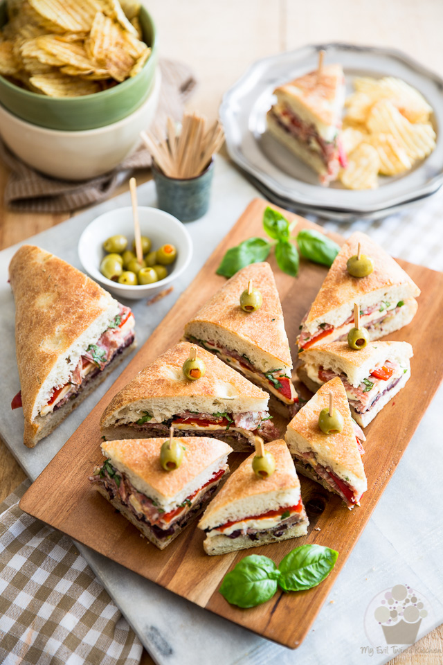 The perfect sandwich for your next picnic: on top of being super pretty, this Tapenade Salami Sandwich is crazy tasty, real easy to make and very portable, too! 