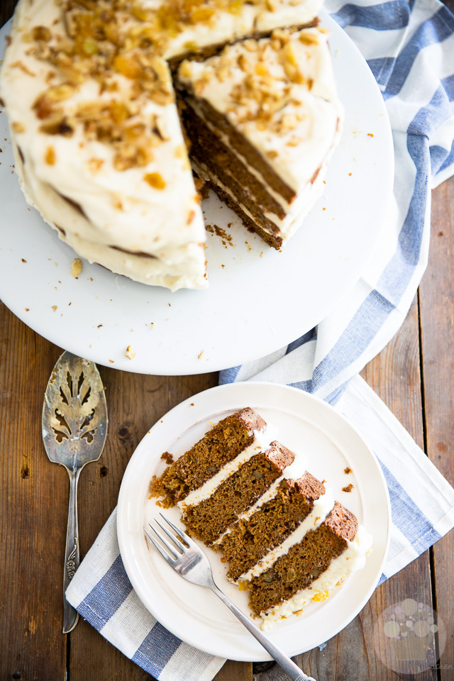 This naked carrot cake is exquisitely sweet and spiced, perfectly moist and tender, with an impeccable tangy cream cheese frosting that's totally insane and dangerously yummy. 