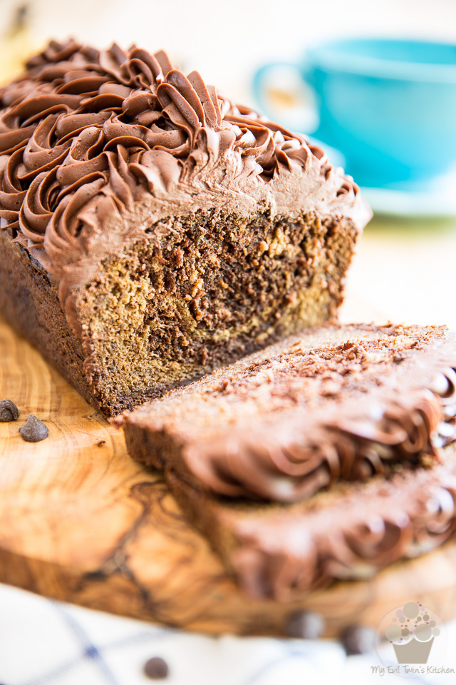 Banana Bread... boring, right? NOT if you kick it up a notch or twelve and turn it into a Marbled Chocolate Banana Bread and top it with a thick layer of rich, dense and super fudgy Chocolate Cream Cheese Frosting!