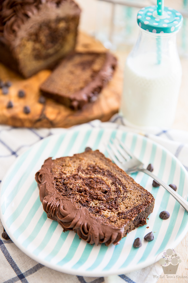Banana Bread... boring, right? NOT if you kick it up a notch or twelve and turn it into a Marbled Chocolate Banana Bread and top it with a thick layer of rich, dense and super fudgy Chocolate Cream Cheese Frosting!