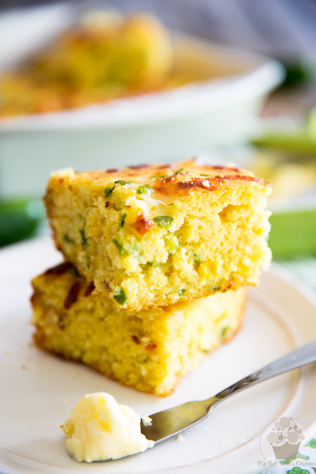 Moist, tender, slightly sweet, deliciously salty and perfectly cheezy - quite simply the best Jalapeño Cheddar Cornbread you'll ever have! 