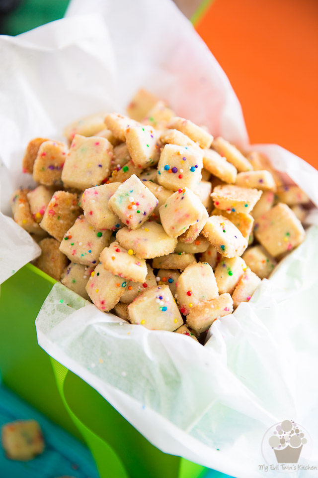 As cute as they are delicious and addictive to eat, these Funfetti Shortbread Tidbits will be a favorite at your next party - they'll disappear in no time! 