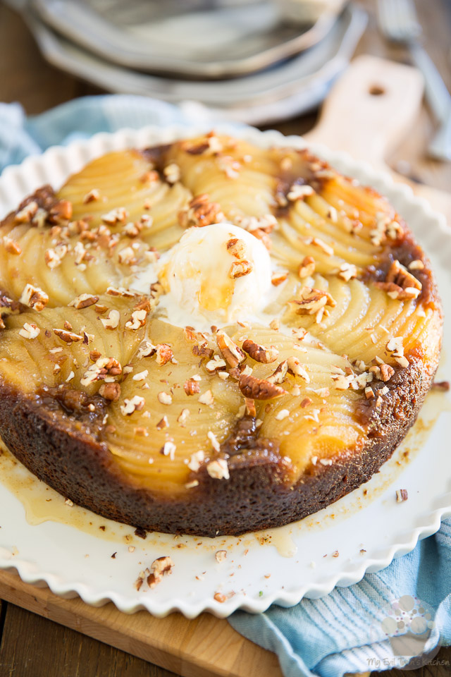Upside Down Spiced Pear Cake by My Evil Twin's Kitchen | Recipe and step-by-step instructions on eviltwin.kitchen