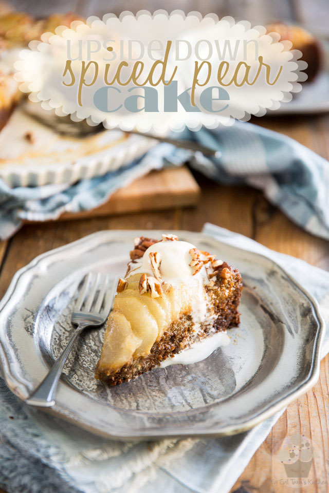 This Upside Down Spiced Pear Cake is the perfect fall cake! It's sticky and sweet, but refreshing still, with an honest touch of molasses, cinnamon and spice and everything nice! 