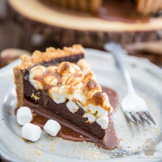 Outrageously decadent, this Salted Caramel S'mores Pie is more than just a pie, it's a sticky, messy, gooey but insanely sweet dessert that demands to be experienced.