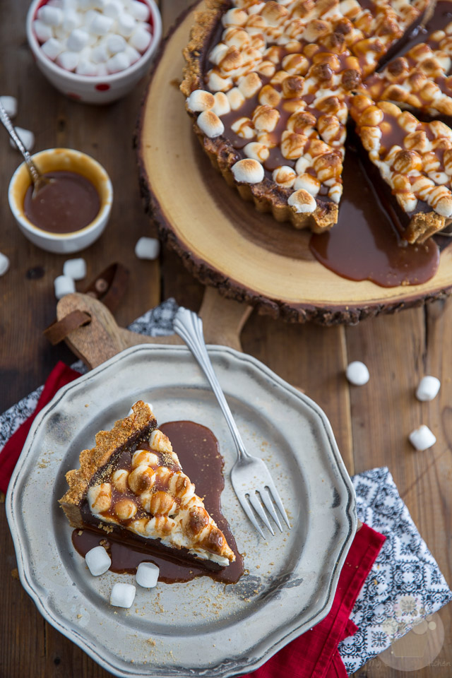  Outrageously decadent, this Salted Caramel S'mores Pie is more than just a pie, it's a sticky, messy, gooey but insanely sweet dessert that demands to be experienced. 