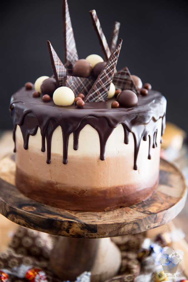 Triple Chocolate Ombre Cake • My Evil Twin's Kitchen