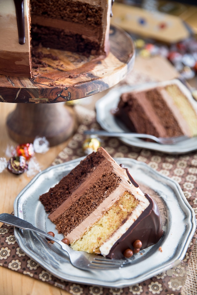Triple Chocolate Ombre Cake by My Evil Twin's Kitchen | Recipe and step-by-step instructions on eviltwin.kitchen
