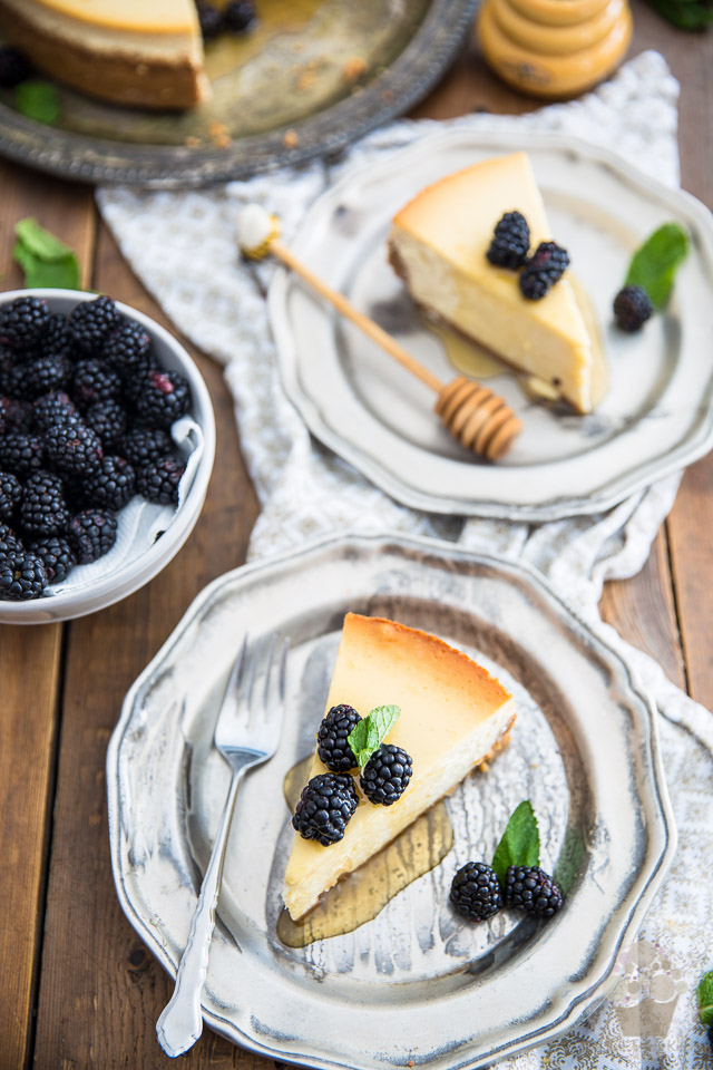 Intriguing to say the least, the flavor combination of this Honey Goat Cheese Cheesecake is nothing short of spectacular. Will you dare give it a try? 