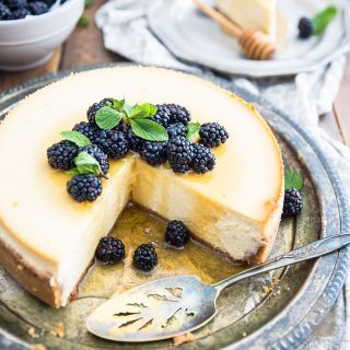 Blackberry Honey Goat Cheese Cheesecake by My Evil Twin's Kitchen | Recipe and step-by-step instructions on eviltwin.kitchen
