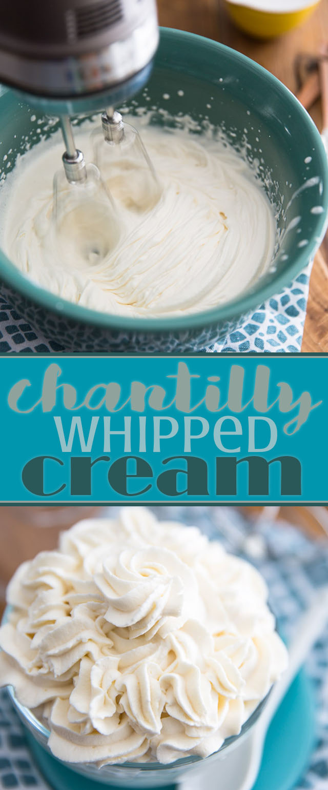 Perfect Chantilly Whipped Cream is definitely one of those essential recipes that you absolutely need to master. This recipe provides step by step instructions so you can make perfect whipped cream every time.