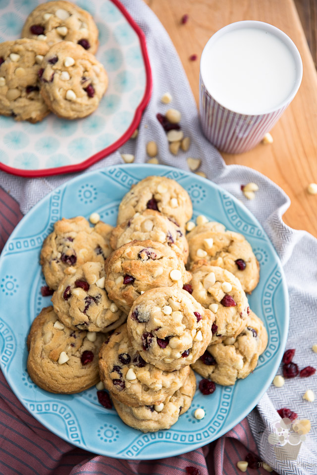 Deliciously soft and chewy White Chocolate Macadamia Cranberry Cookies - so crazy good, you'll get totally addicted with the very first bite. 