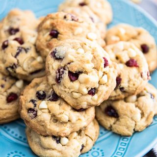 Deliciously soft and chewy White Chocolate Macadamia Cranberry Cookies - so crazy good, you'll get totally addicted with the very first bite.