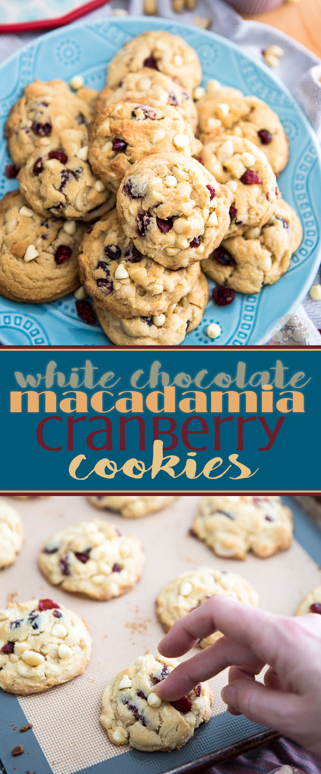 Deliciously soft and chewy White Chocolate Macadamia Cranberry Cookies - so crazy good, you'll get totally addicted with the very first bite. 