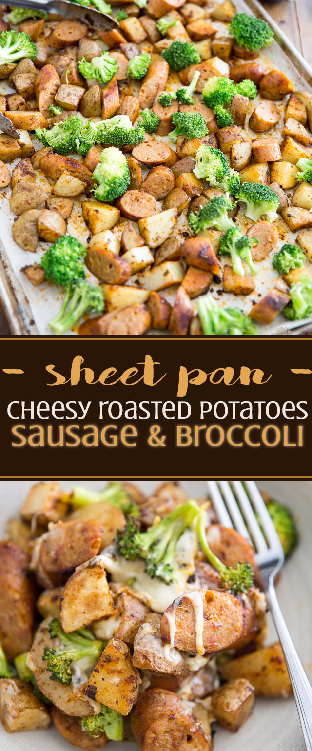 Sheet Pan Cheesy Roasted Potatoes and Sausage by My Evil Twin's Kitchen | Recipe on eviltwin.kitchen