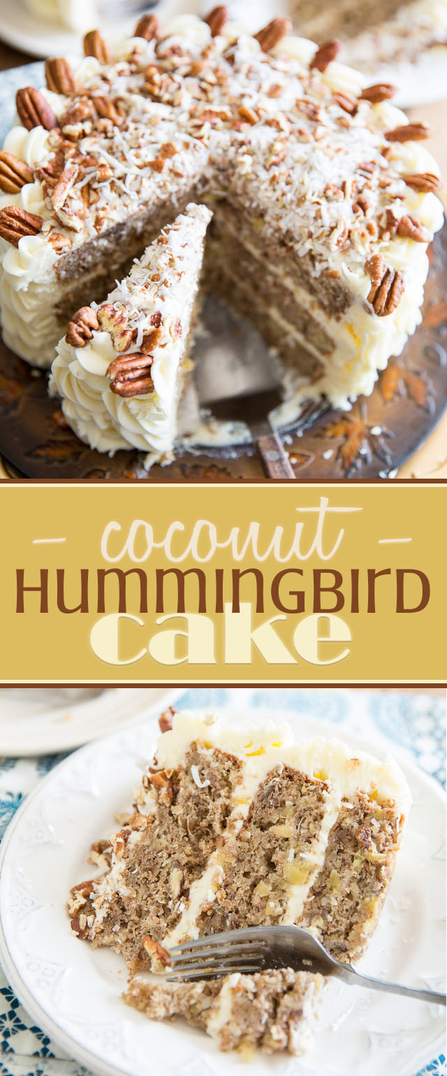 Have a slice of paradise! Hummingbird Cake was given an additional twist and made even more tropical thanks to the addition of shredded coconut.
